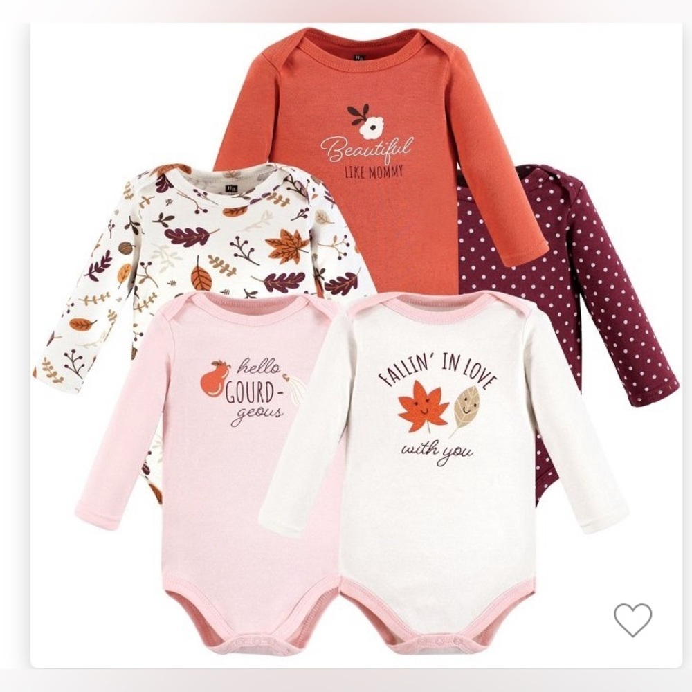 Hudson Baby - NEW - Long-Sleeve Bodysuits, 5-Pack. 18 months. Fall